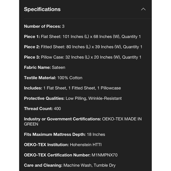 Twin/Twin XL Printed Performance 400 Thread Count Sheet Set Green Vine - NEW - Picture 6 of 6